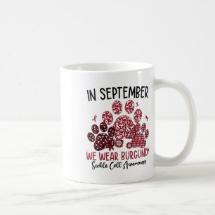 Funny We Wear Burgundy Dog Cat Paw Sickle Cell Awa Coffee Mug