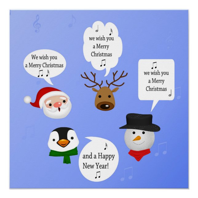 Funny We Wish You a Merry Christmas Poster (Front)