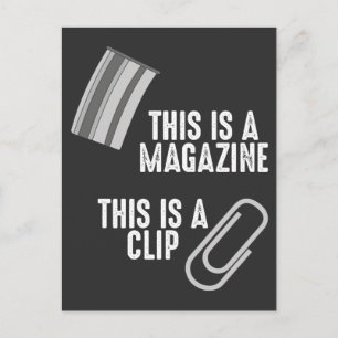 Funny Weapon Humour Rifle Pun Magazine Clip Postcard