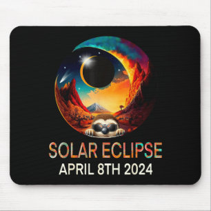Funny Wearing Solar Eclipse Sloth Solar Eclipse Mouse Pad