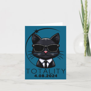 Funny Wearing Totality Solar Eclipse Cat Sunglasse Card