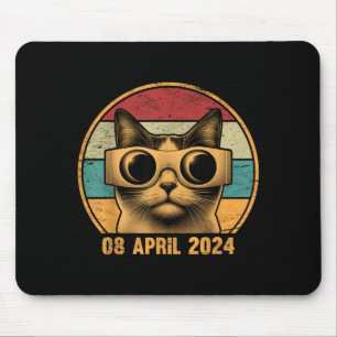 Funny Wearing Vintage Solar Eclipse Cat Eclipse Mouse Pad