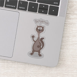 Funny weasel cartoon illustration