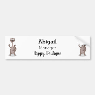 Funny weasel cartoon illustration  bumper sticker
