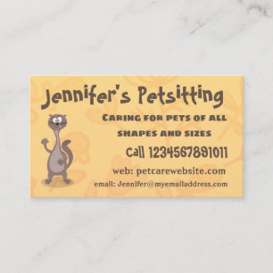 Funny weasel cartoon illustration business card