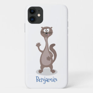 Funny weasel cartoon illustration iPhone 11 case