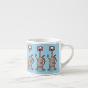 Funny weasel cartoon illustration espresso cup