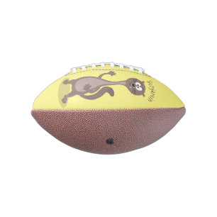 Funny weasel cartoon illustration football