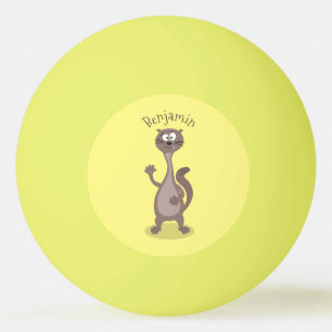 Funny weasel cartoon illustration ping pong ball