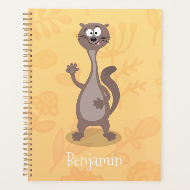 Funny weasel cartoon illustration planner (Front)
