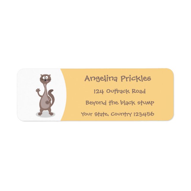 Funny weasel cartoon illustration return address label (Front)