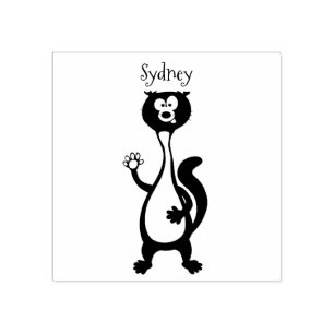 Funny weasel cartoon illustration rubber stamp