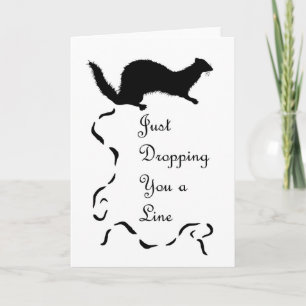 Funny Weasel Scat Blank Note Card, Dropping a Line Card
