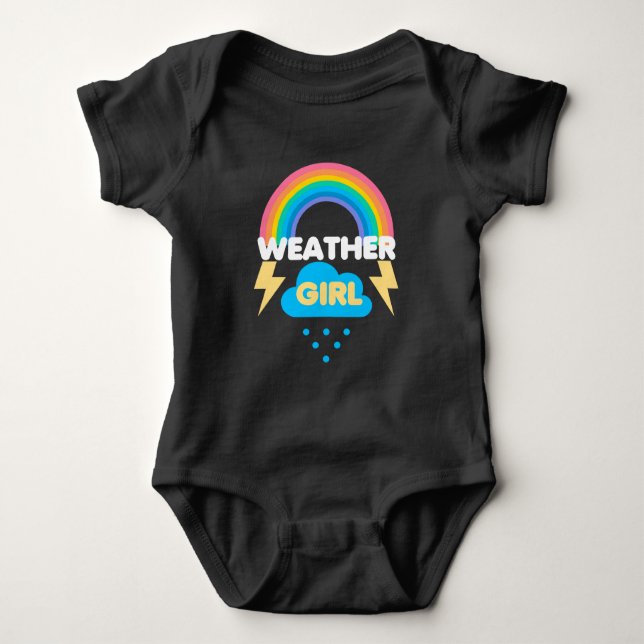 Funny Weather Girl Meteorologist Meteorology Cloud Baby Bodysuit (Front)
