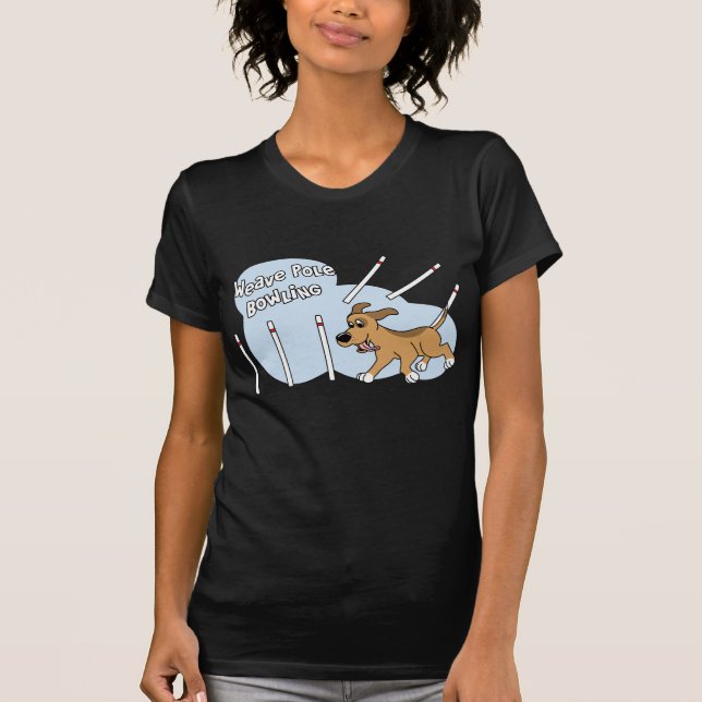 Funny Weave Poles Dog Agility Ladies T-Shirt (Front)