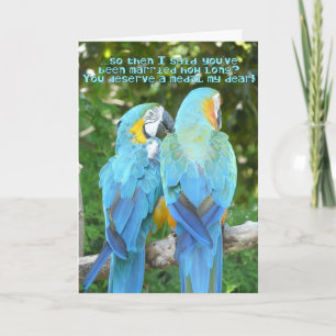 Funny Wedding Anniversary!-Blue Parrot Humor Card