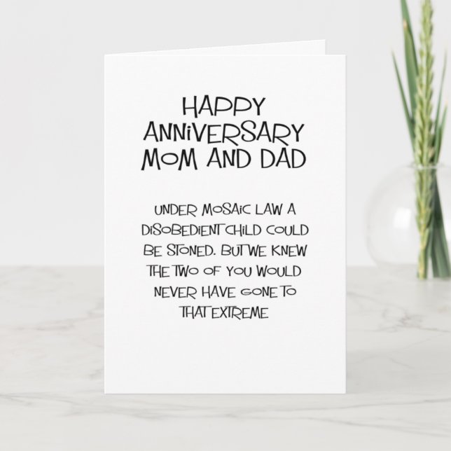 funny wedding anniversary for mum and dad card (Front)