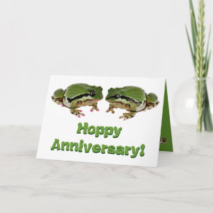 Funny Wedding Anniversary Frog Couple Photos Card