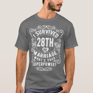 Funny Wedding Anniversary Gift 28 years Wedding Ma T-Shirt