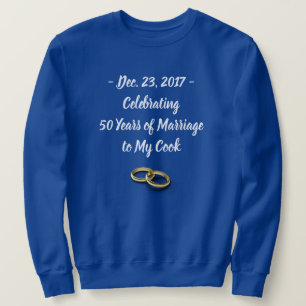 Funny Wedding Anniversary Men's Customisable Blue Sweatshirt
