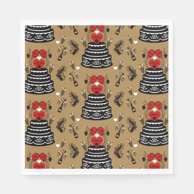 Funny Wedding Anniversary Party Napkin (Front)