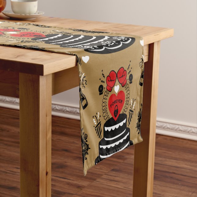 Funny Wedding Anniversary Party Short Table Runner (In Situ)