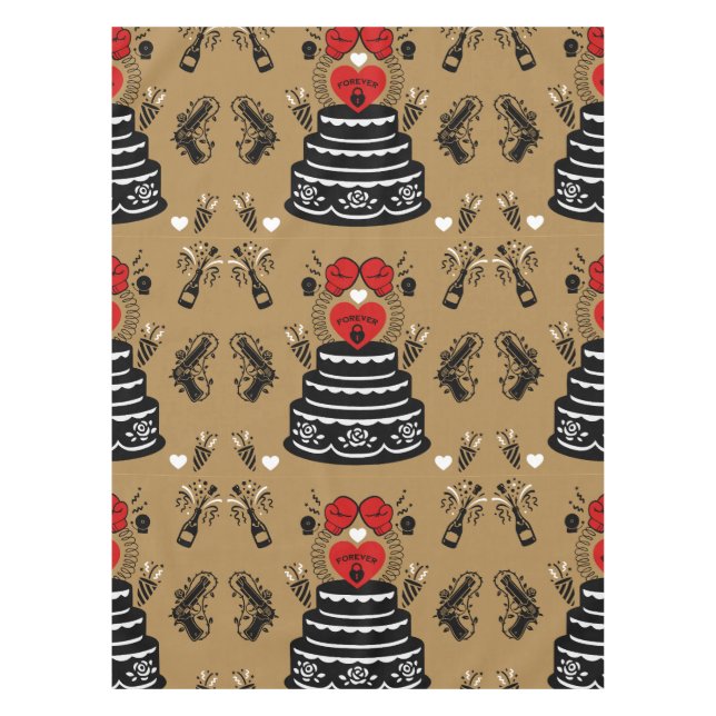 Funny Wedding Anniversary Party Tablecloth (Front)