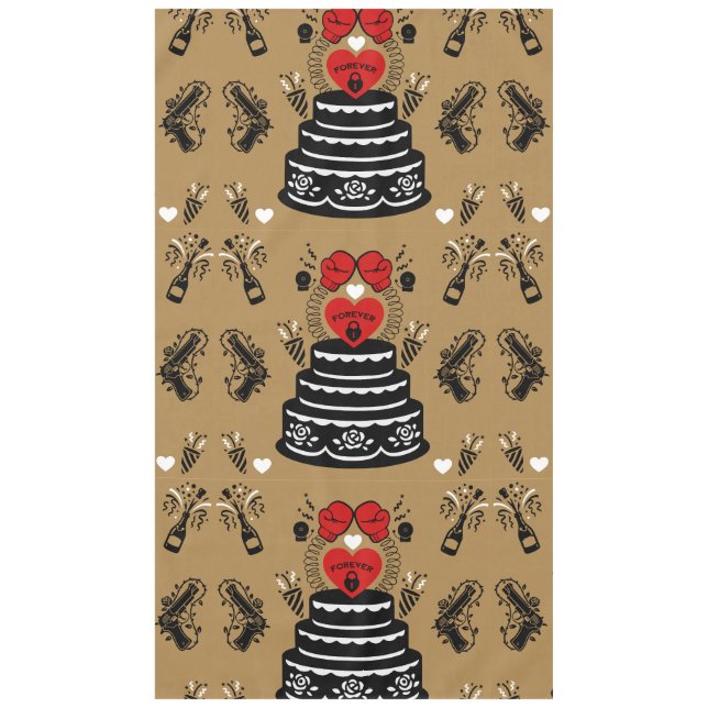 Funny Wedding Anniversary Party Tablecloth (Front)