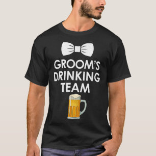 Funny Wedding Bachelor Party Grooms Drinking Team  T-Shirt