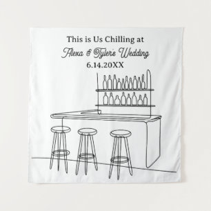 Funny Wedding Backdrop Photo Prop Tapestry