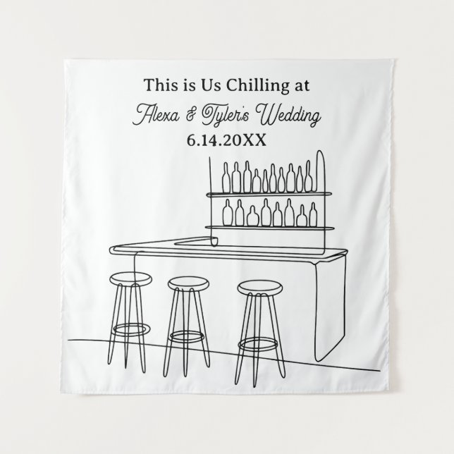 Funny Wedding Backdrop Photo Prop Tapestry (Front)