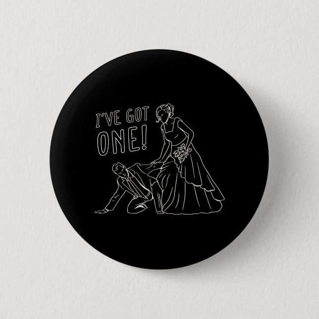 Funny Wedding Bride And Groom Design  6 Cm Round Badge (Front)