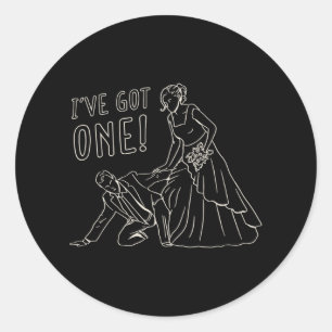 Funny Wedding Bride And Groom Design Classic Round Sticker