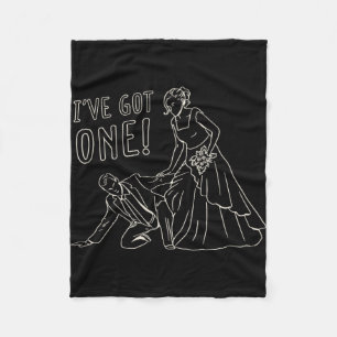 Funny Wedding Bride And Groom Design Fleece Blanket