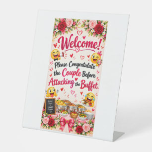 Funny Wedding Buffet Sign Poster Reception Decor