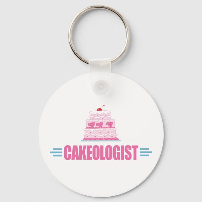 Funny Wedding Cake Lover Key Ring (Front)