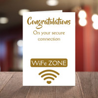 Funny wedding congratulations WiFi pun wedding