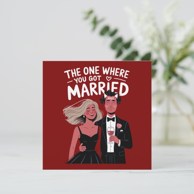 Funny Wedding Engagement Congratulations  Holiday Card (Standing Front)
