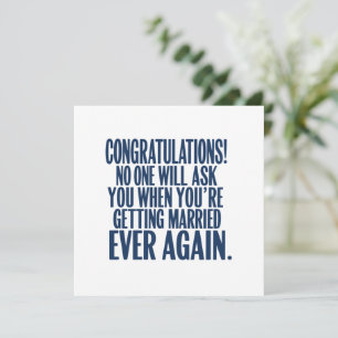 Funny Wedding Engagement Congratulations Married Holiday Card