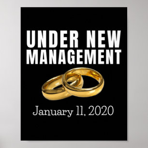 Funny Wedding Engagement Gift Bride Groom January  Poster