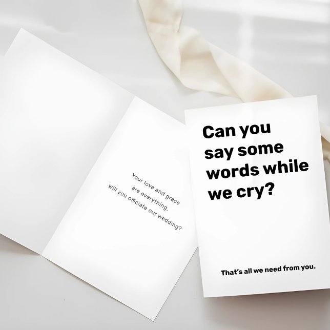 Funny Wedding Officiant Proposal – Say Some Words Card (Funny Wedding Officiant Proposal – Say Some Words Card)