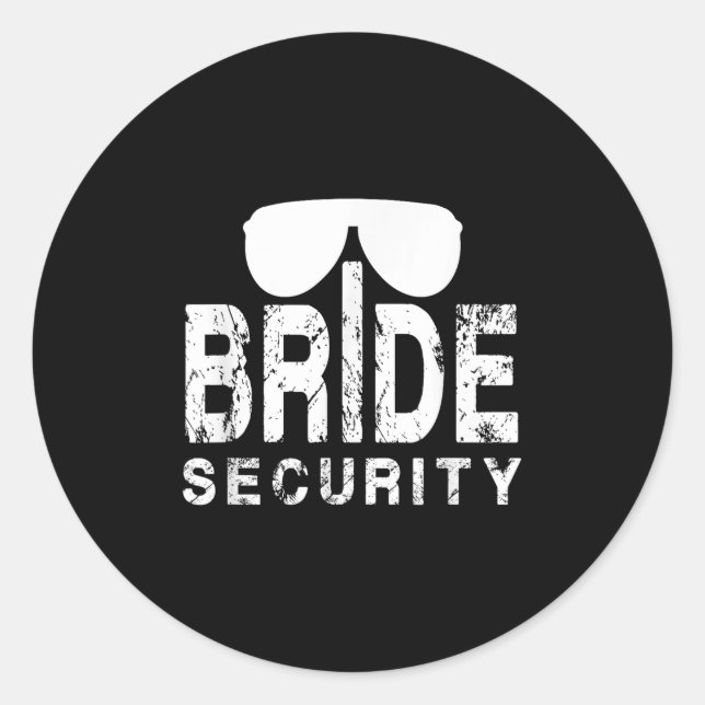 Funny Wedding Party Gift Bride Security Ring Beare Classic Round Sticker (Front)