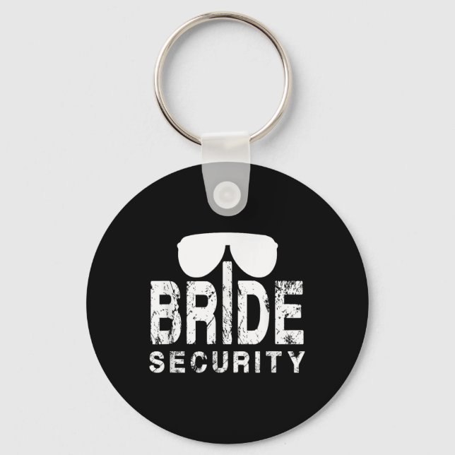 Funny Wedding Party Gift Bride Security Ring Beare Key Ring (Front)