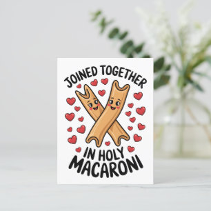 Funny Wedding Pasta Engagement Joined Together Postcard
