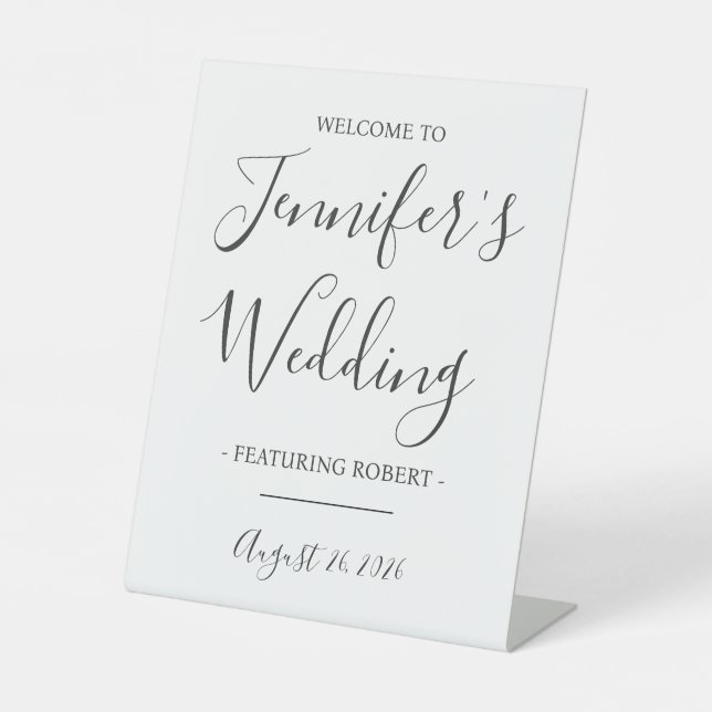Funny Wedding Reception, Bride featuring Groom Pedestal Sign (Front)