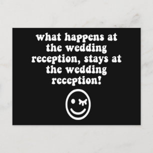 Funny wedding reception postcard