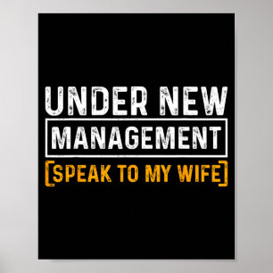 Funny Wedding Under New Management Just Married Ma Poster