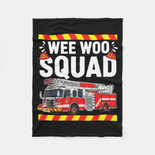 Funny Wee Woo Squad Fire Department Firefighter Fi Fleece Blanket