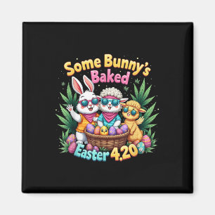 Funny Weed Smoking Rabbit Day Easter Bunny Magnet