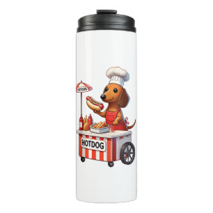 Funny Weenie Dachshund Dog Sausage Hotdog Sandwich Thermal Tumbler
